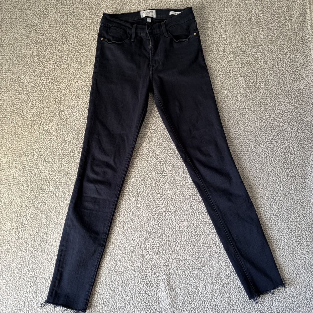 Frame Womens Le Skinny High Rise Black‎ Denim Jeans Size 27